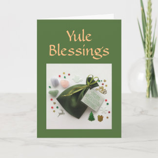 Ett Helgdag av Yule Blessings Pagan Wiccan-kort Helgkort