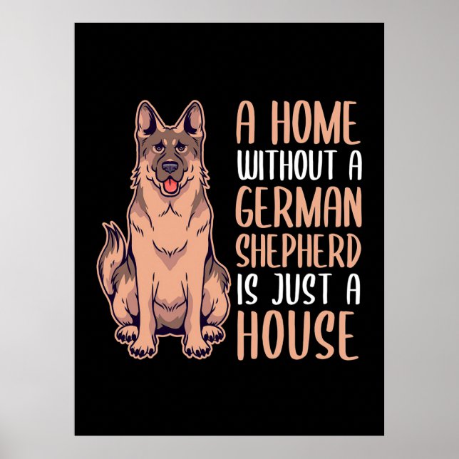 Ett hem utan tysk herde är ett hem poster (Framsidan)