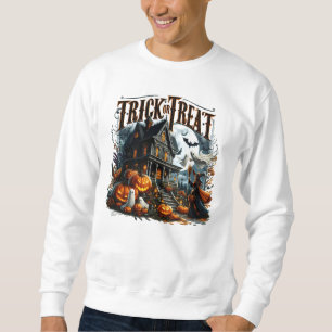 Ett hemligt hus på en spooky Halloween-kväll Lång Ärmad Tröja