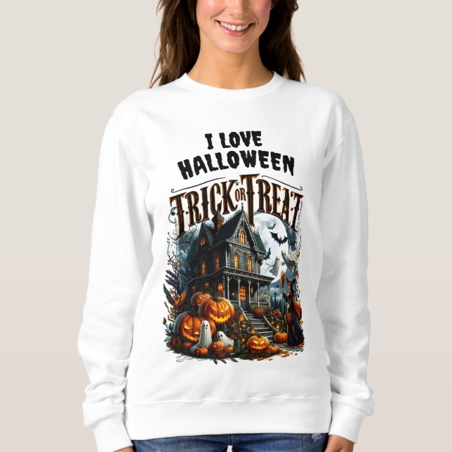Ett hemligt hus på en spooky Halloween-kväll T Shirt (Framsida)