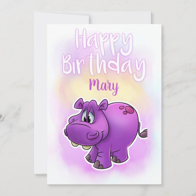 Ett Hippo Grattis på födelsedagen-kort Kort (Framsida)