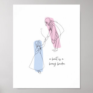ett hjärta är en tung börda, minimal design poster
