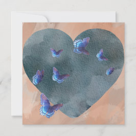 Ett hjärta av blått, så lugnt och djupt julkort