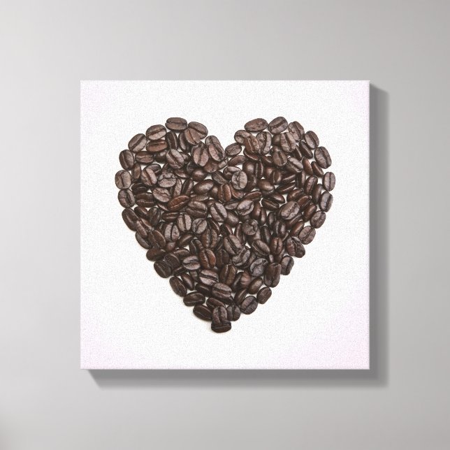 Ett hjärta av kaffebönor canvastryck (Framsida)