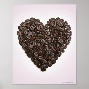 Ett hjärta av kaffebönor poster