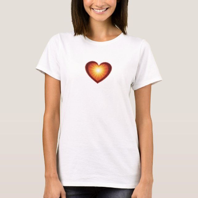 Ett hjärta där sol skiner t shirt (Framsida)