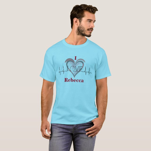 Ett hjärta för Kärlek T-shirt (Hel framsida)