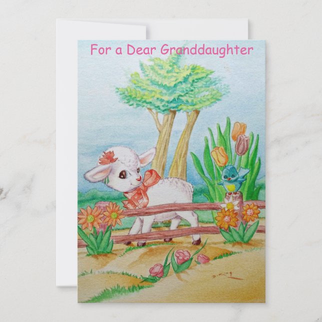 Ett hjort mordöttrar Påsk hälsning-kort Tack Kort (Framsida)