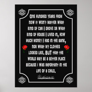 Ett hundra år från och med nu, Dikt - konsthandlin Poster