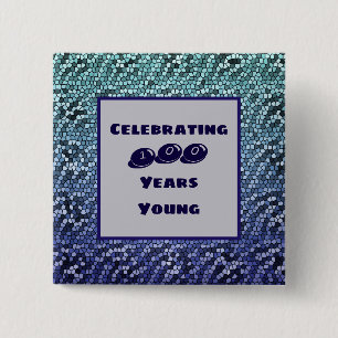 Ett hundra år Young Milestone Birthday Mosaic Knapp