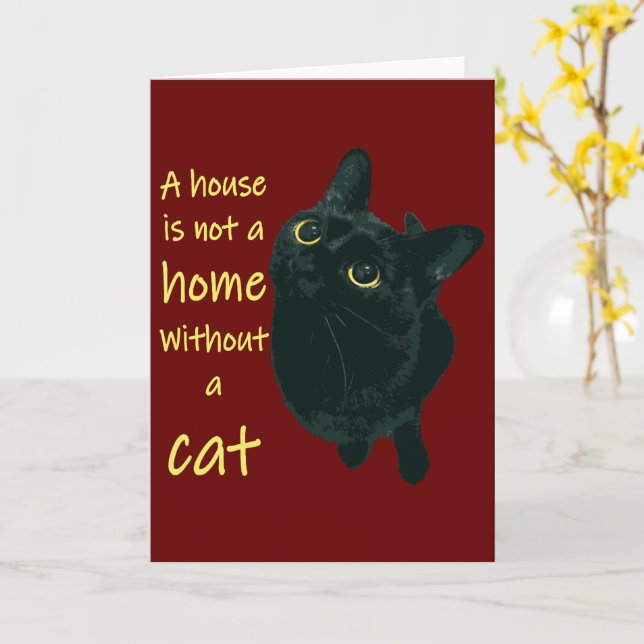 Ett hus är inte ett hem utan en kattoffert kort (Gul blomma)