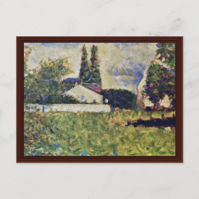 Ett hus bland Träd från Seurat Georges Vykort (Framsida)