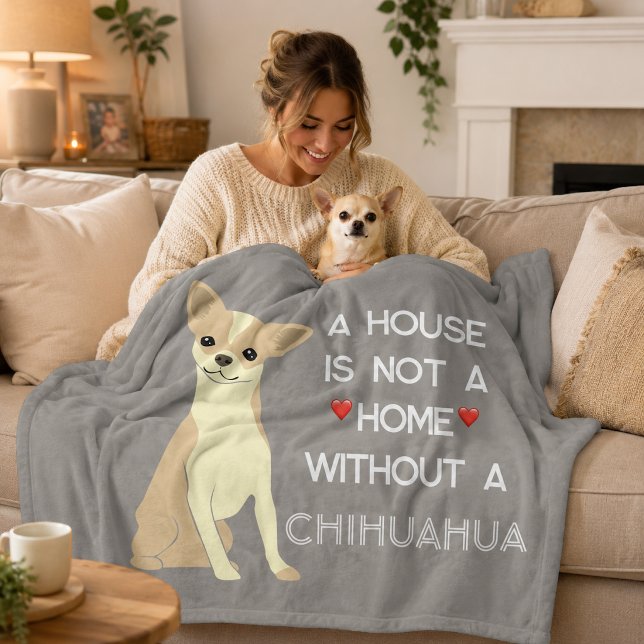 Ett hus inte ett hem Chihuahua hund Fleecefilt (Skapare uppladdad)