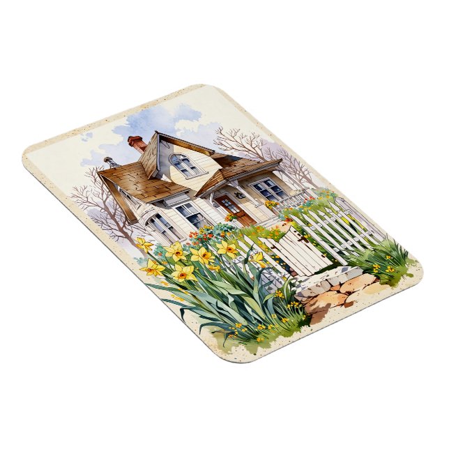 ett hus med blomstrande gulter magnet (Högersidan)