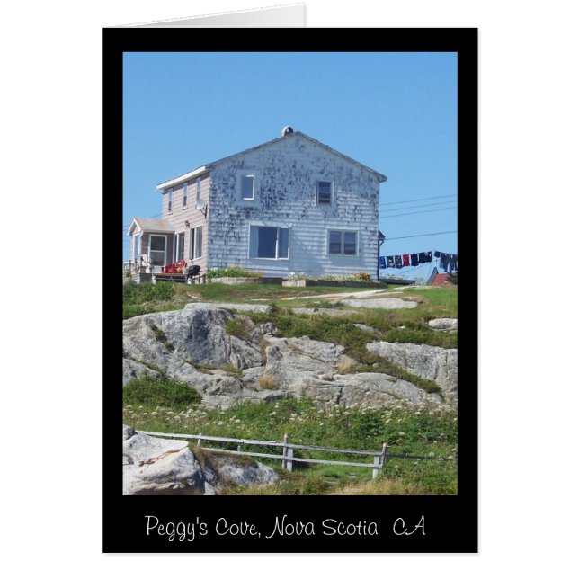 Ett hus på bergstoppet hälsningskort (Framsidan)