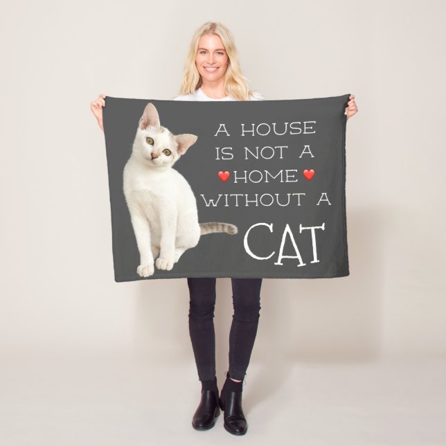 Ett hus som inte är en hemvit katt fleecefilt (På plats)