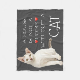 Ett hus som inte är en hemvit katt fleecefilt