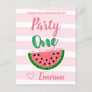 Ett i en melon, en vattenmelon - tackkort tack kort