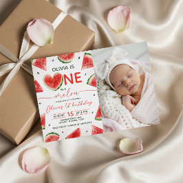 Ett i en Melon Foto 1-års inbjudan