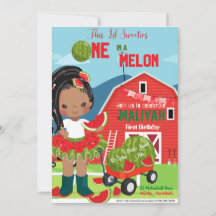 Ett i ett melonfödelsedagskort