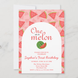 Ett i Melon 1:a födelsedag Inbjudningar