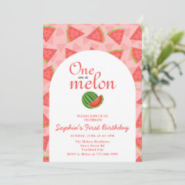 Ett i Melon 1:a födelsedag Inbjudningar