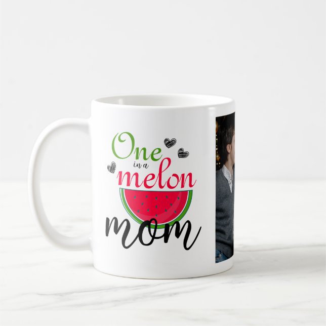 Ett i Melon Mamma Watermelon Photo Kaffemugg (Vänster)