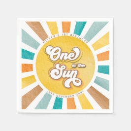 Ett i Sol Sunshine Boy 1st Birthday Party Pappersservett