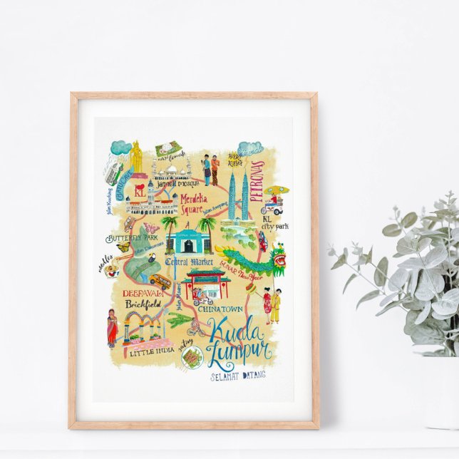 Ett illustrativt exempel på Travel karta Kuala Lum Poster (Skapare uppladdad)