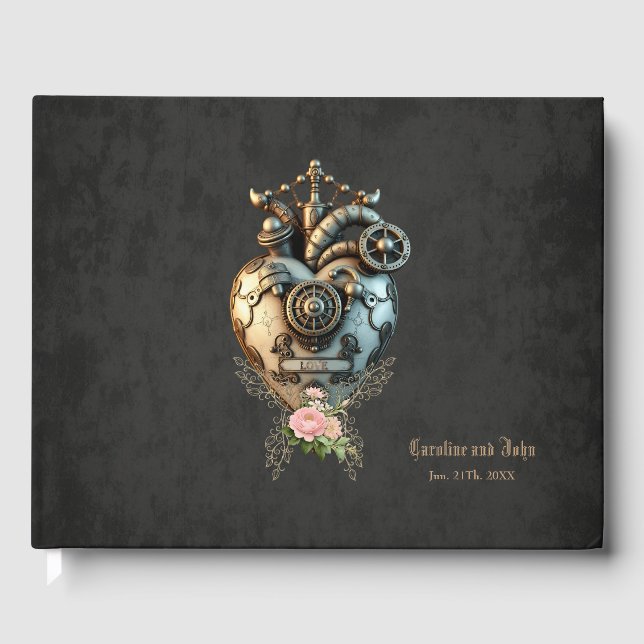 Ett imponerande steampunk hjärta gästböcker (Framsida)