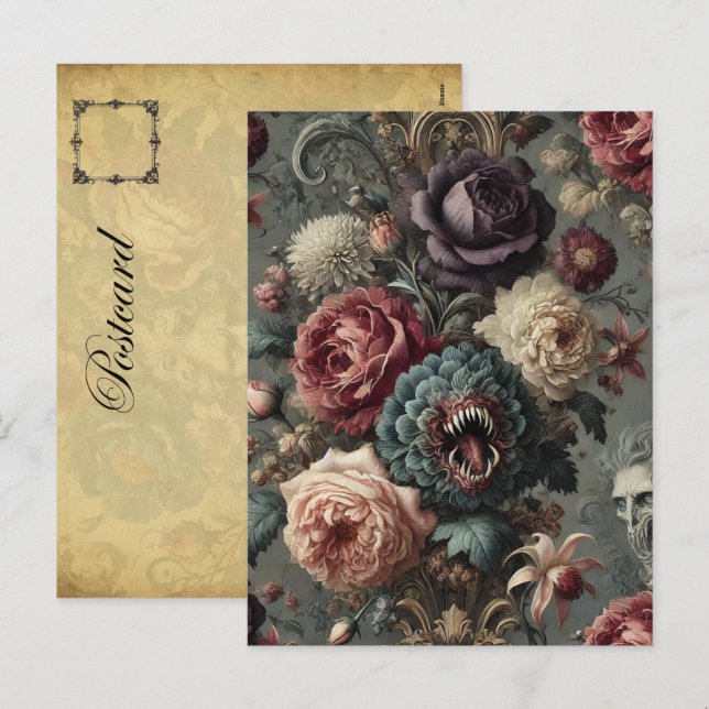 🩸 ett initiativrikt Bloom - gotiic Victorian Helg Vykort (Fram/baksida)