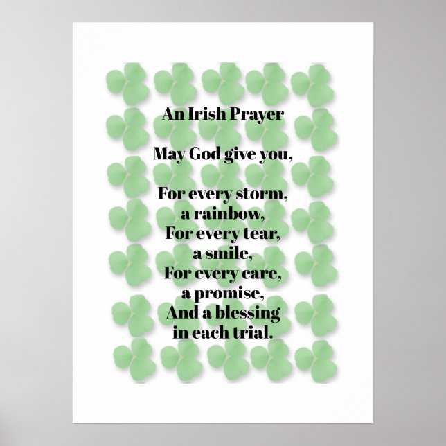 Ett irländskt böneord poster (Framsidan)