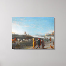 Ett italienskt landskap med en oidentifierad under canvastryck