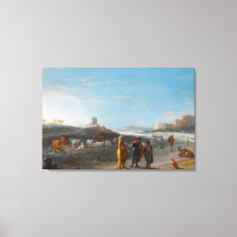 Ett italienskt landskap med en oidentifierad under canvastryck