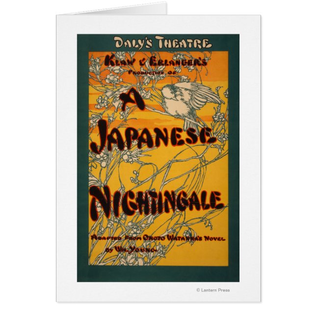 Ett japanskt nightingale-Poster Hälsningskort (Framsidan)
