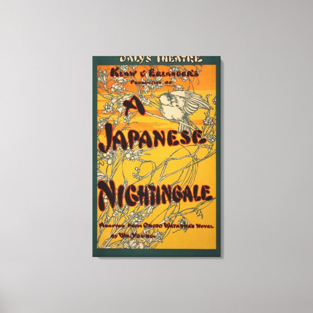 Ett japanskt nightingale-teatraliskt Poster Canvastryck (Framsida)