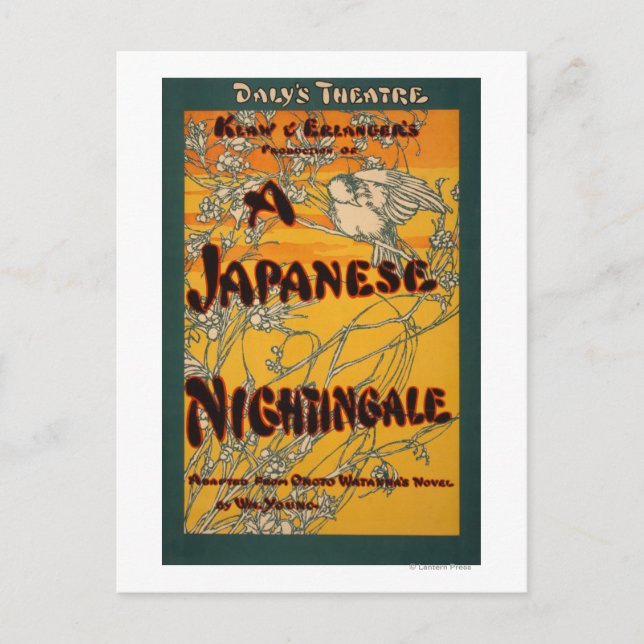 Ett japanskt nightingale-teatraliskt Poster Vykort (Framsida)