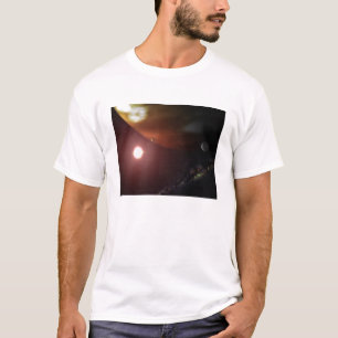 Ett jätte- planet för gasa som orbiting en röd tee