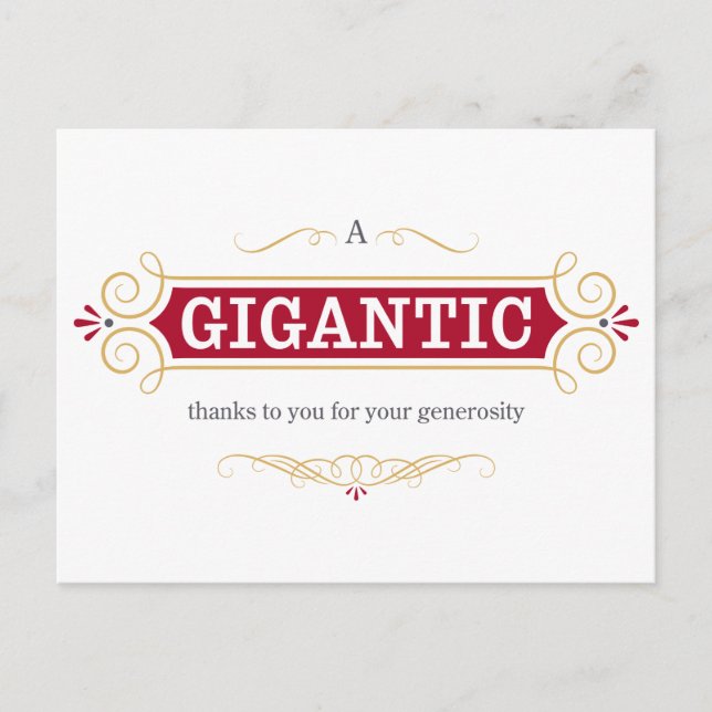 Ett jättekokt tack till Er för Er generositet Vykort (Framsida)