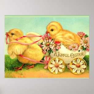 Ett Joyous Påsk, populär vintage illustration, Poster