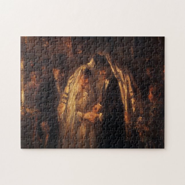 Ett judiskt bröllop av Jozef Israels - Circa 1903 Pussel (Horisontell)