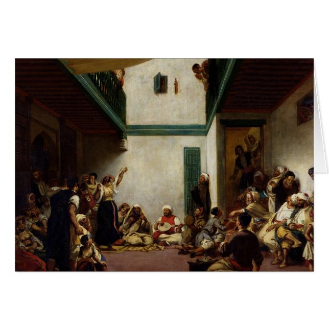 Ett judiskt bröllop i Marocko, 1841 Hälsningskort (Framsidan Horizontal)