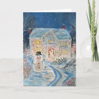 Ett julfirande hus kort