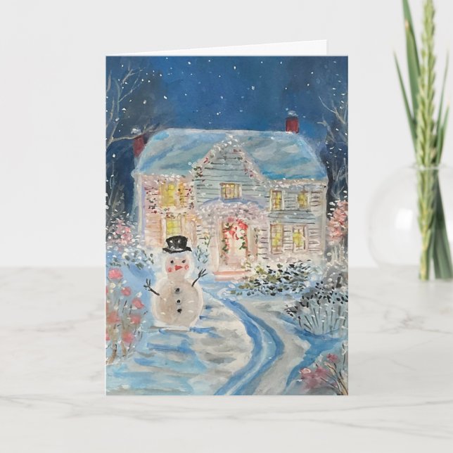 Ett julfirande hus kort (Framsida)