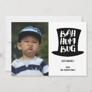 Ett julfotkort för Helgdag Sång Bah Humbug Julkort