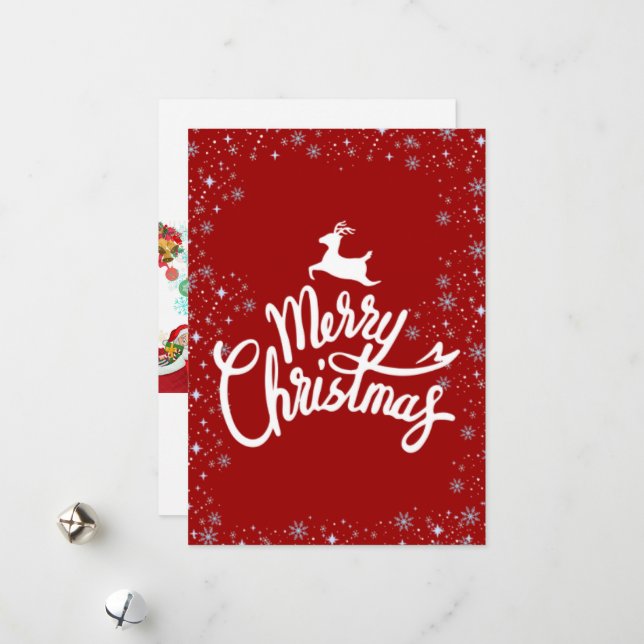 Ett julklapp för helgdag julkort (Fram/Back In Situ)