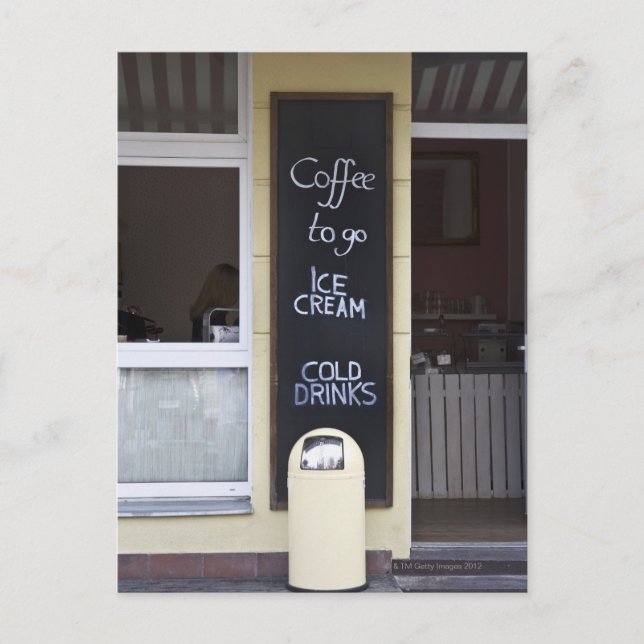 ett kaffe med kaffe att gå på vykort (Framsida)