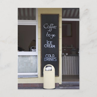 ett kaffe med kaffe att gå på vykort