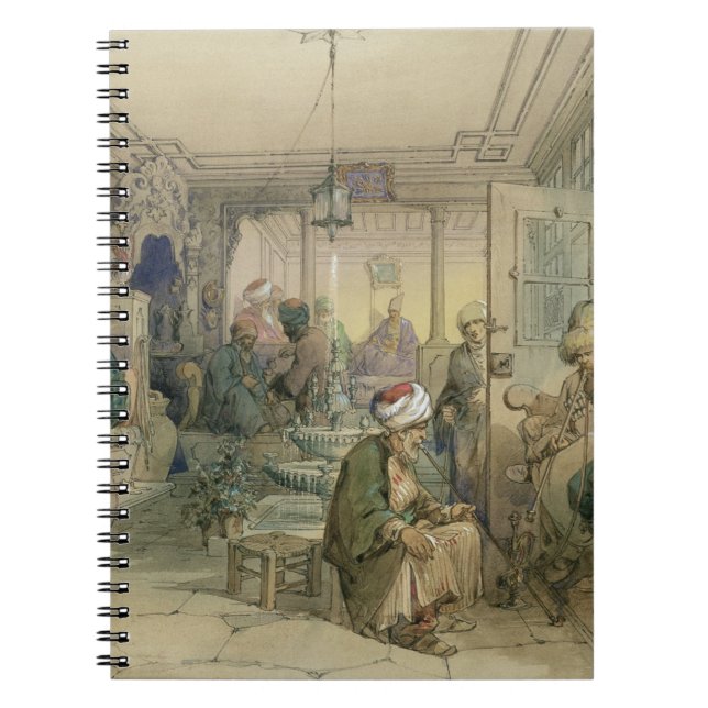 Ett kaffehus, Constantinople, 1854 (skriva & bläck Anteckningsbok (Framsidan)