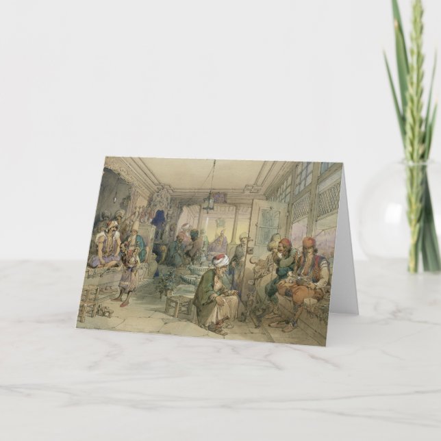 Ett kaffehus, Constantinople, 1854 (skriva & bläck Helgkort (Framsida)